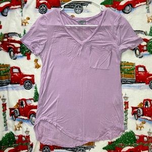 Charlotte Russe Light Purple V-Neck‎ T-Shirt {Size Small}